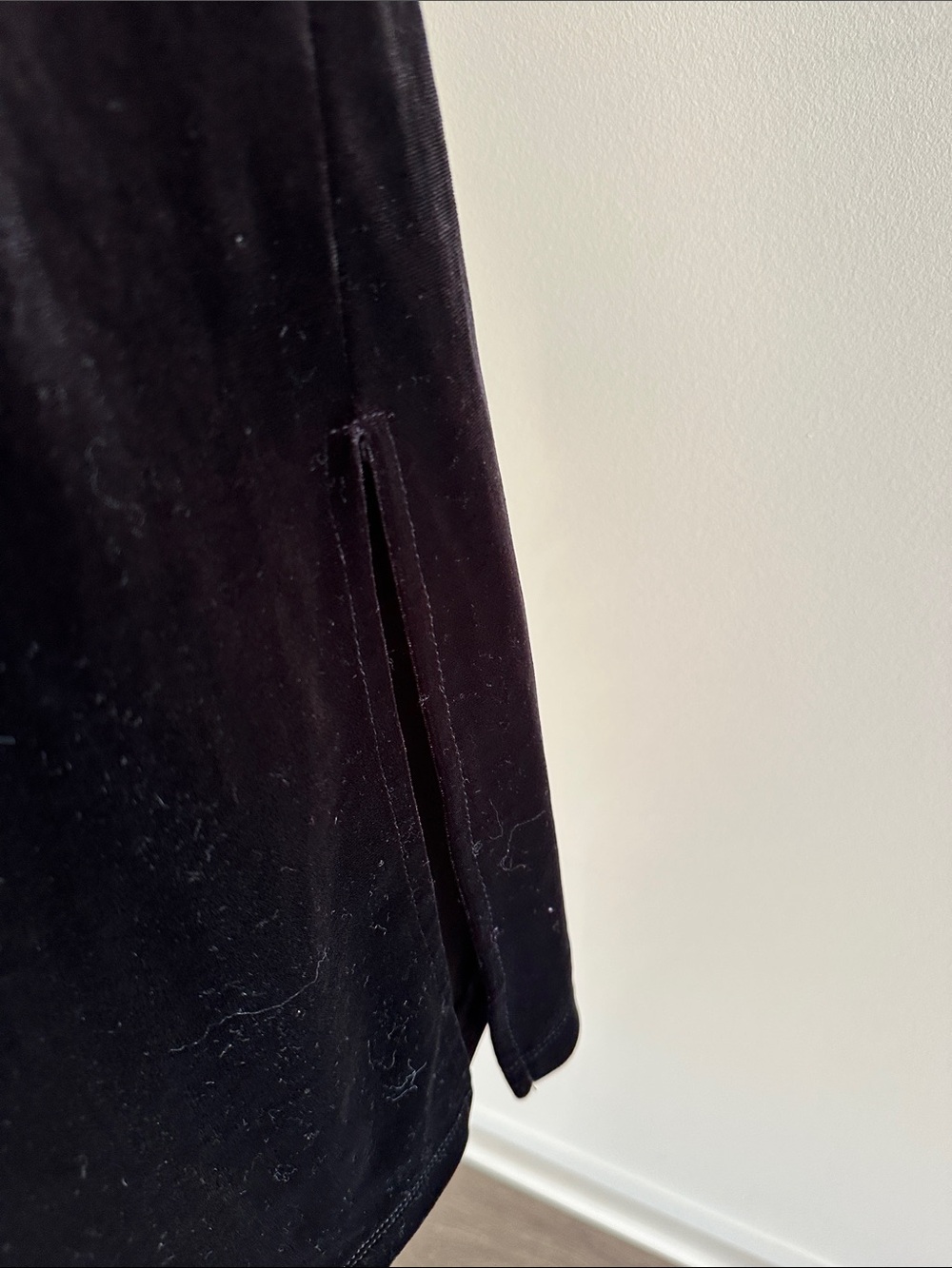 AlexaB Nites Black Long-Mesh-Sleeve Velvet Midi Dress / Sz6/Small - Picture 11 of 12